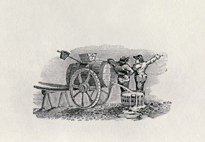 Two Men with a Barrel Cart by Thomas Bewick